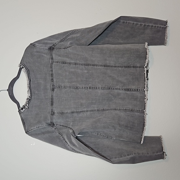 Lori Goldstein QVC Tailored Distressed Edges Denim Jacket Size 12 - Picture 7 of 12